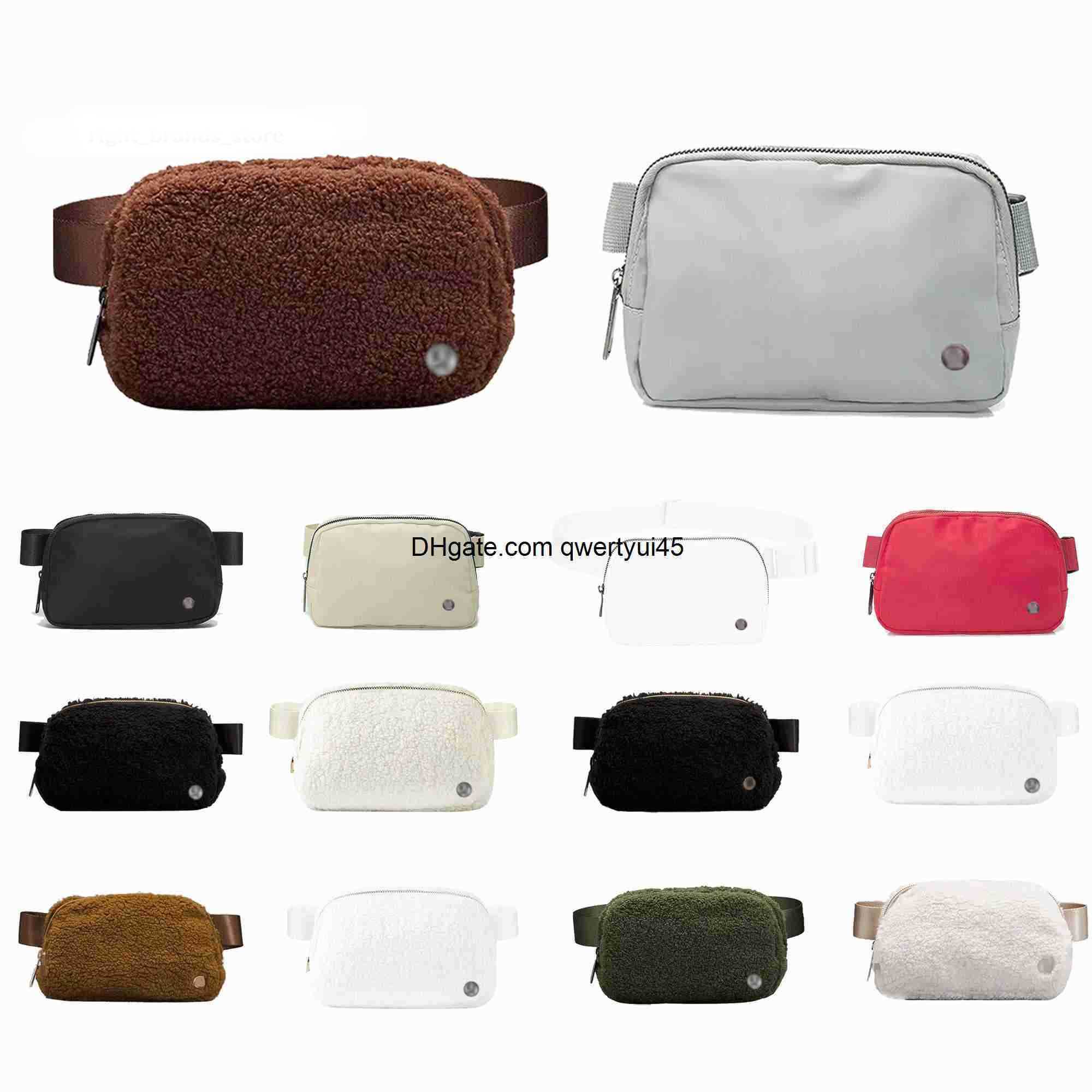 qwertyui45 Waistpacks Fleece lulul everywhere womens yoga lulu belt Bag Teddy Nylon Waist Outdoor sport Luxury Designer chest handbag fanny pack