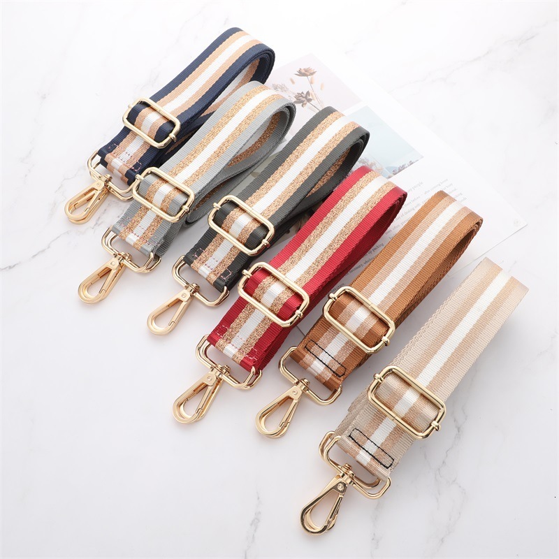 Bag Parts Accessories O Handle Strap for Women Removable Shoulder Rainbow Handbag Nylon Adjustable Cross Body Messenger Straps 230421
