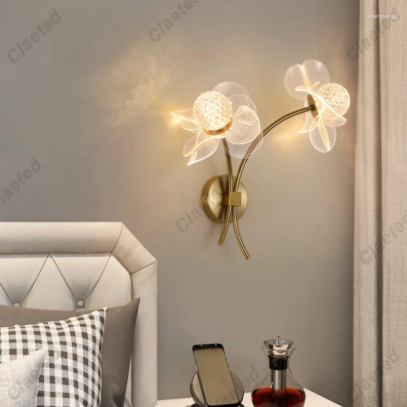 Lamps Wall Flower Led For Living Room Bedroom Bedside Sconce Light Modern Hallway Restaurant Background Decoration Lighting Deco ing
