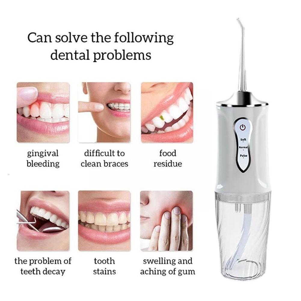 Other Oral Hygiene Irrigator USB 3 Modes Cleanable Battery Operated Jet Cordless Advanced Portable Powerful Cleaner Nozzles For Braces S3J2 230421