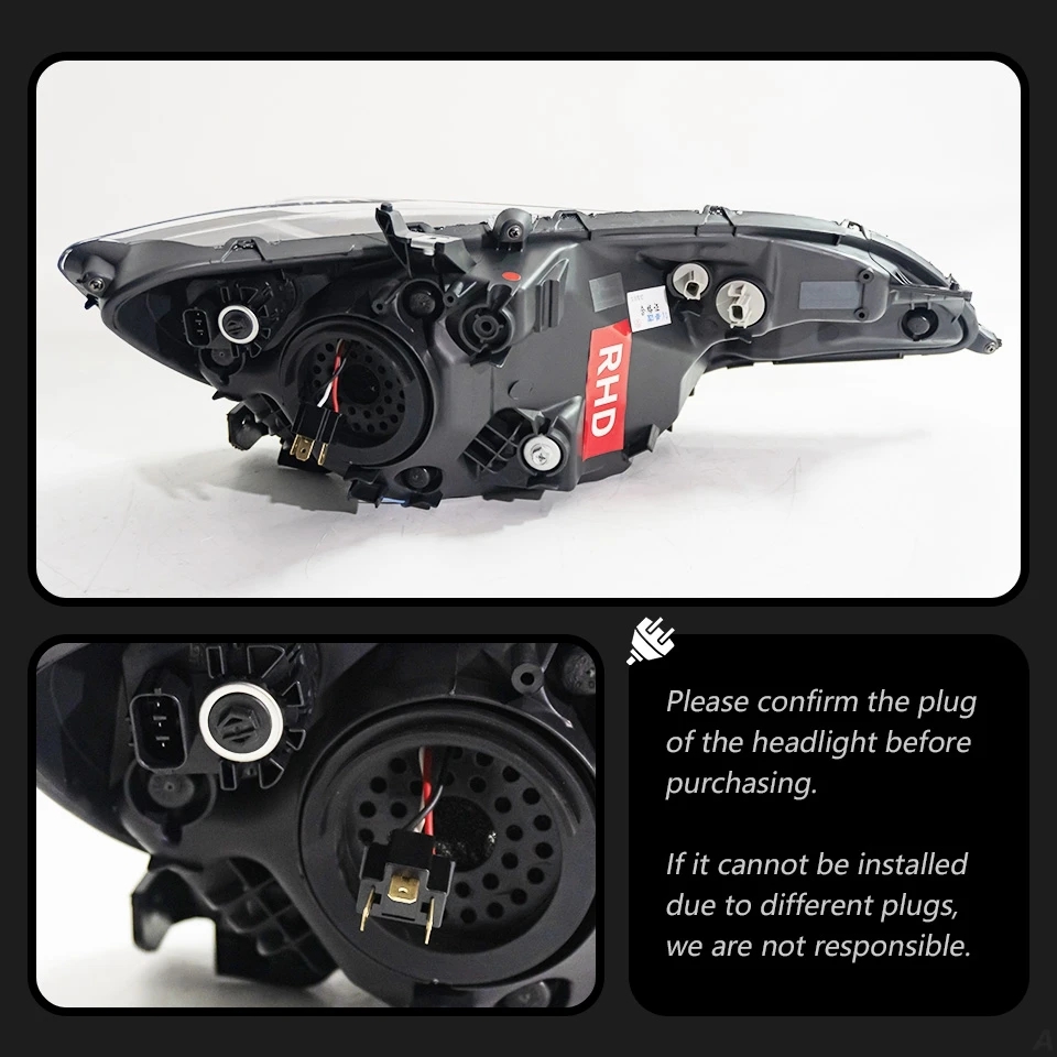 Car Modified Front Light For Honda FIT JAZZ 2014-20 20 Headlights Assembly LED Lens DRL Red Evil Eye Hid Bi Xenon Lights