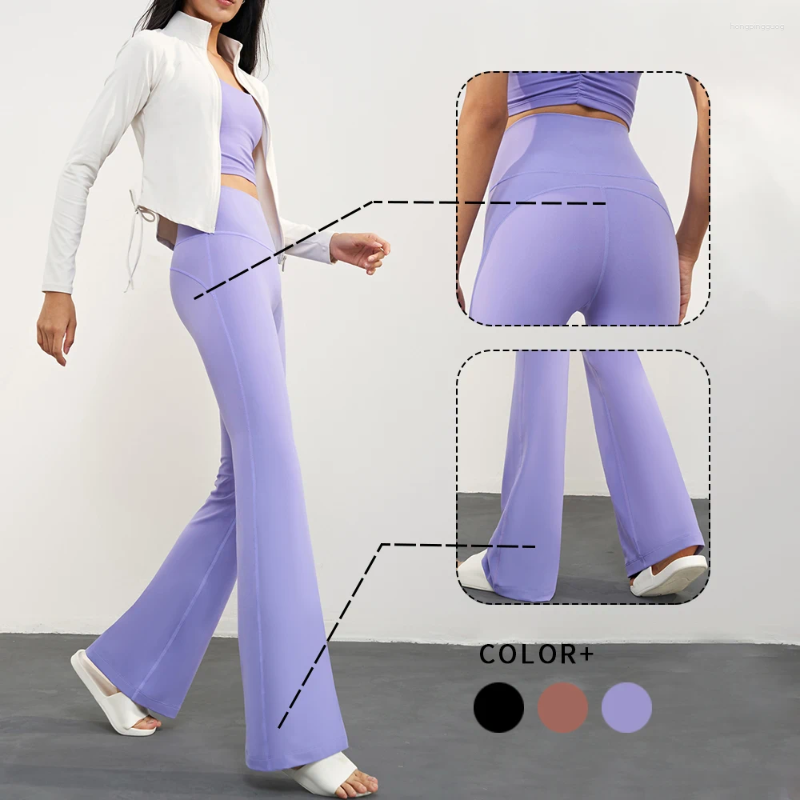 Yoga Flared Active Pants For Women Gym Push Up Leggings High Waist Workout Tights Sportswear Outfit | Fiess Clothing Collection