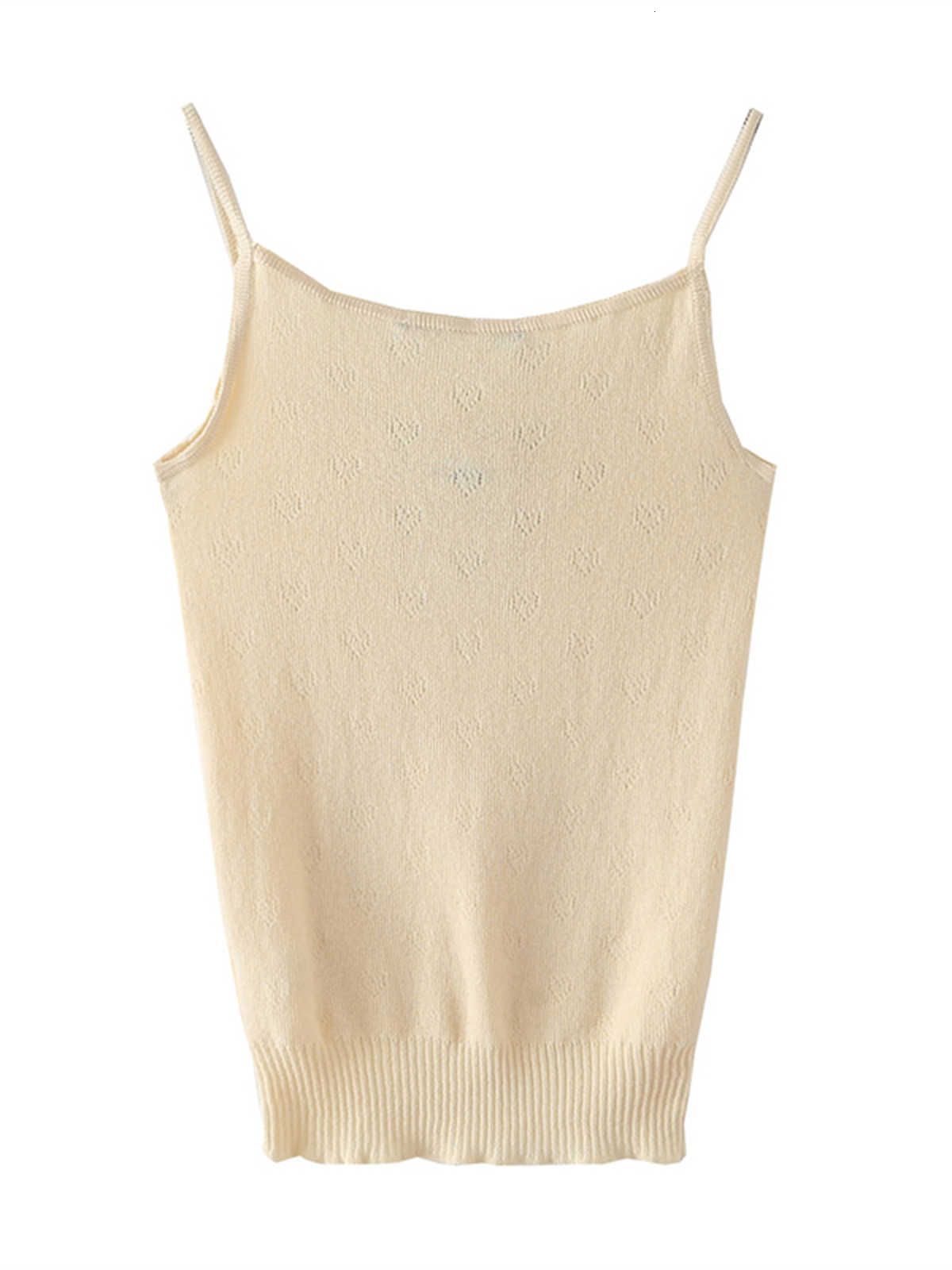 Women's Tanks Camis PUWD Casual Women Solid Color Soft Cotton Tank Summer Fashion Ladies Beige Lace Edge Slim Short Tops Female Chic Crop Top 230