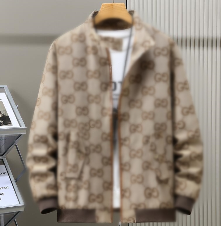 Men's Jacket 2023gg Autumn/Winter New Letter Jacquard Versatile Standing Collar Men's Jacket Fashion Men's Top