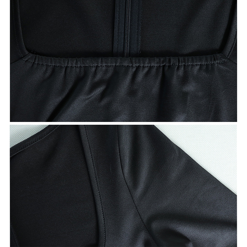 Women's Jumpsuits Rompers HOUZHOU Sexy Jumpsuit Women Long Sleeve Square Neck Bodycon Female Flared Pants Long Romper Fitness Clubwear Streetwear