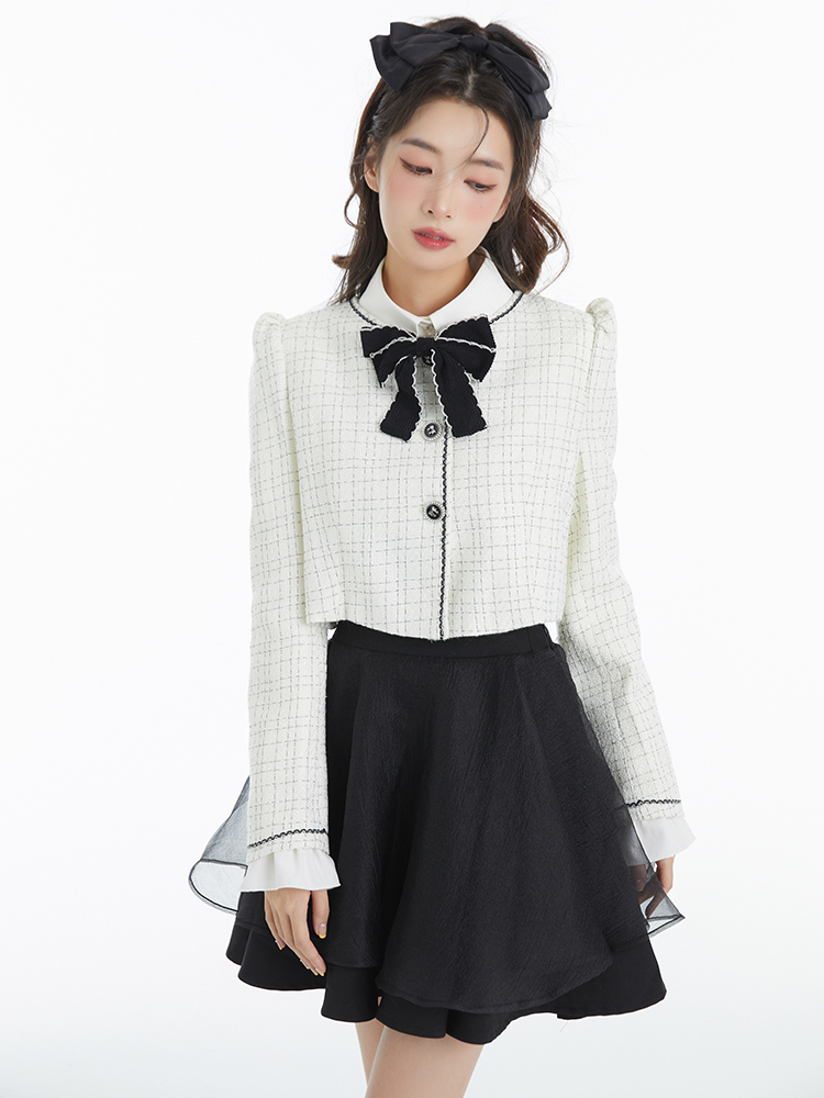 Two Piece Dress Spring Elegant Vintage 2 Piece Dress Set Women Sweet Blazers Suits Y2k Crop Tops Mini Skirt Female Korea Fashion Clothing 230422