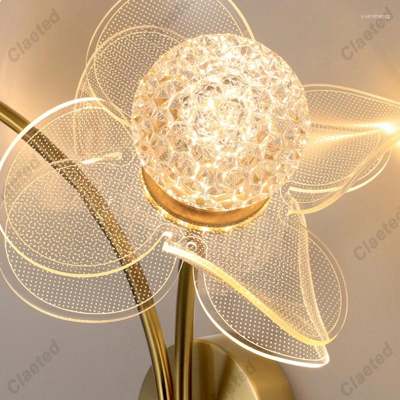 Lamps Wall Flower Led For Living Room Bedroom Bedside Sconce Light Modern Hallway Restaurant Background Decoration Lighting Deco ing