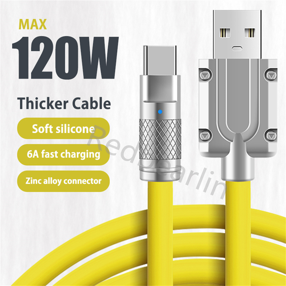 120W 6A Super Fast Charging Cables USB C Type C Micro Liquid Silicone Cable Quick Charge For Samsung s10 S20 S22 S23 Htc lg 1M 3ft