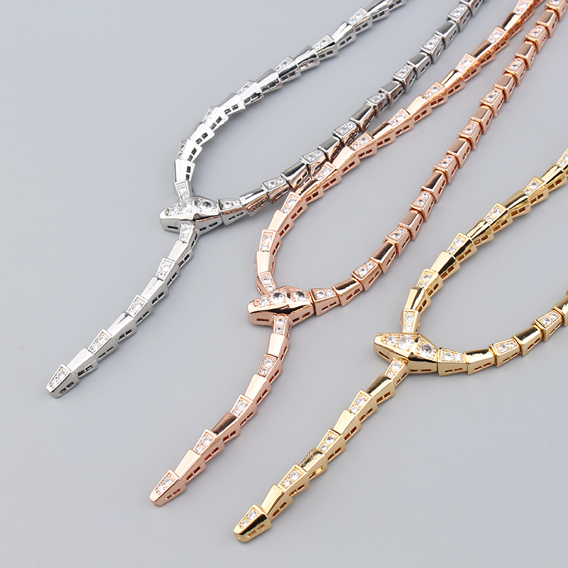 Other Silver Choker Necklace for Women Gold Chunky Long Chain Snake Pendant Bohemian Style Rhodium Plated 2024 Wedding Gift S25315