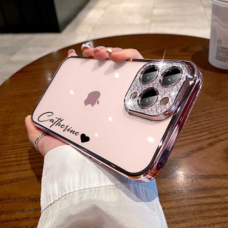 Cell Phone Cases 14 Pro Max Glitter Lens Protection Case For iPhone 14 13 12 11 Pro Max Personalised Customized Name Plating Transparent Cover J230421, Silver name 2
Cell Phone Cases 14 Pro Max Glitter Lens Protection Case For iPhone 14 13 12 11 Pro Max Personalised Customized Name Plating Transparent Cover J230421, Silver name 2