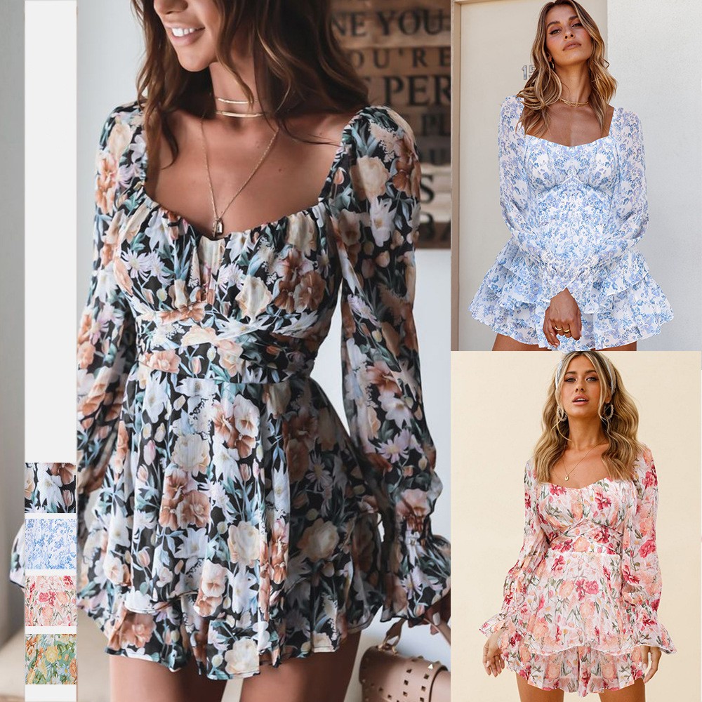 Long puff sleeve floral women's jumpsuits backless square neck sexy 2023 spring and summer new fashion waist-slimming three-points pantskirts for girls, Fkaq002
Long puff sleeve floral women's jumpsuits backless square neck sexy 2023 spring and summer new fashion waist-slimming three-points pantskirts for girls, Fkaq002