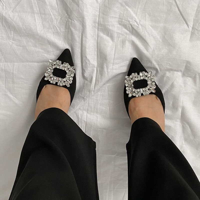 Dress Shoes 2023 Summer Crystal Square Buckles Women Sandals Chic Pointed Toe Kitten Heels Shoes Woman Slingbacks Mules Ladies Office Shoes, Black 6cm heels
Dress Shoes 2023 Summer Crystal Square Buckles Women Sandals Chic Pointed Toe Kitten Heels Shoes Woman Slingbacks Mules Ladies Office Shoes, Black 6cm heels