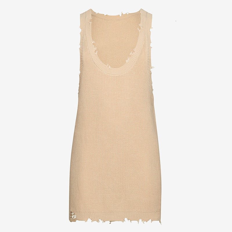 Men's Tank Tops Vintage Solid Color Loose Ripped Knitted Vest Mens Clothes Summer Fashion Straps Sleeveless O Neck Camisole Men Casual Tank Tops 