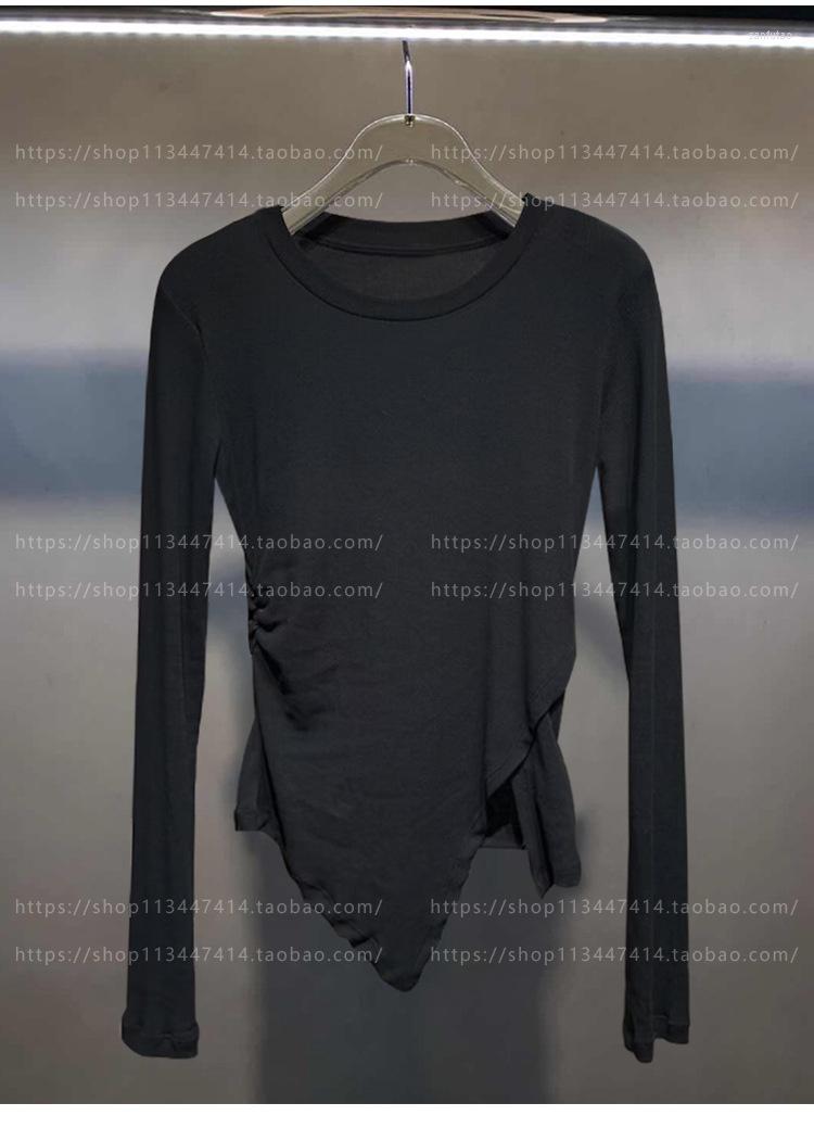 Women's Blouses 2023 High Quality Spring Women's Versatile Irregular Round-neck T-shirt Top Long-sleeved Slim Bottom Shirt