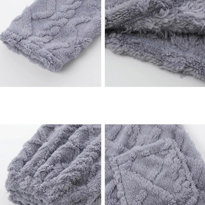 Womens Sleepwear Winter Flannel Velvet Men Pajamas Thickened VNeck Jacquard Plush Keep Warm Twopiece Suit 231122