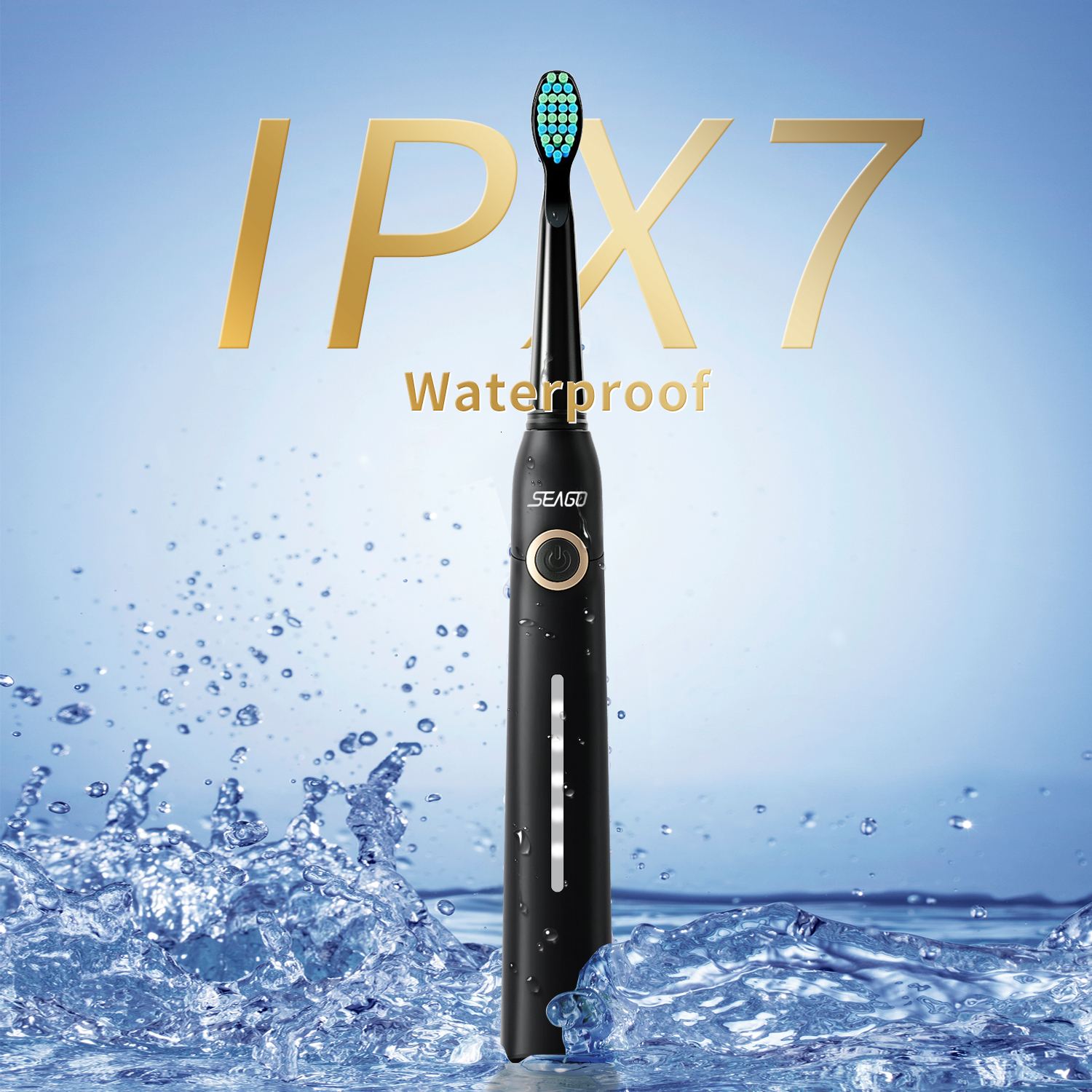 Toothbrush SEAGO Couple Rechargeable Electric Sonic Tooth Brush Travel Box Ultrasonic Replace 8 Heads 230421