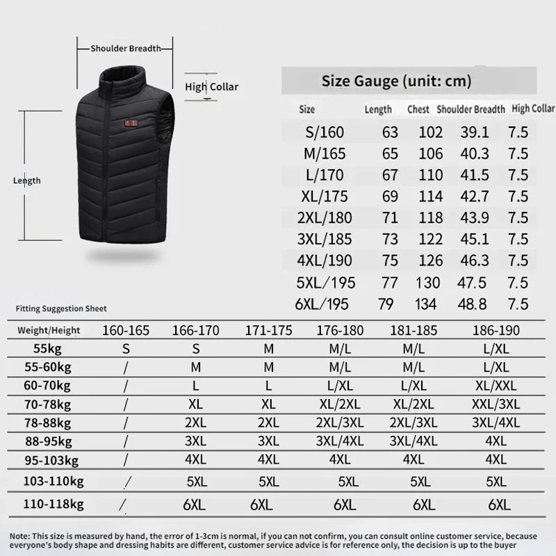 Men's Vests Heated Vest Men Winter Coat Warm Clothes With Heating Sleeveless Outdoors Heated Jacket Men USB in Outerwears Bodywarmer 6XL 231122