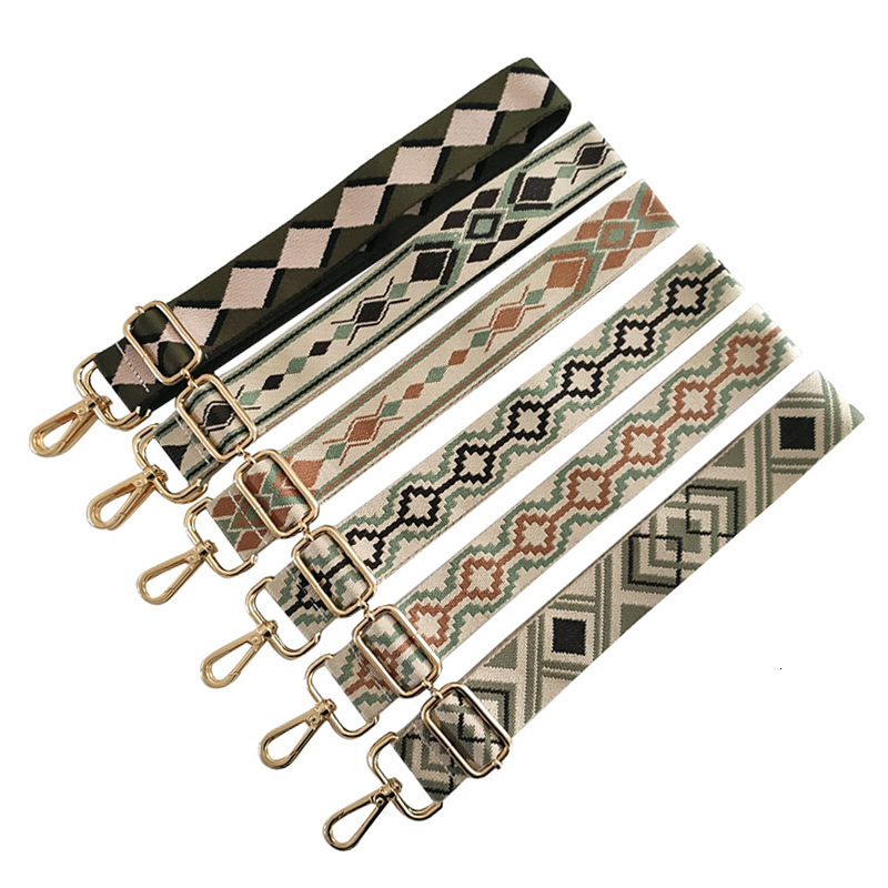 Bag Parts Accessories Nylon Strap Women Shoulder Crossbody Belt Colorful Wide Part Female Messenger Handle 230421