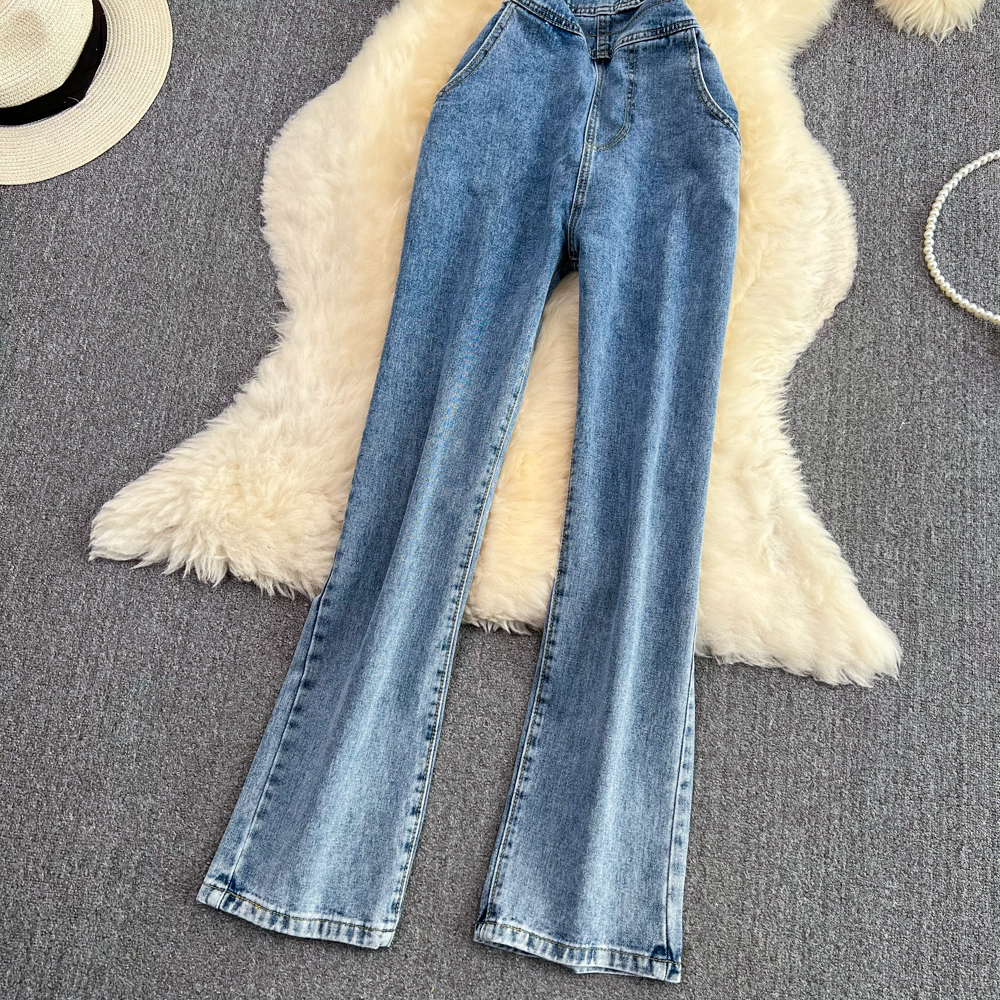 Women's Jeans 2023 Vintage Female Denim Overalls Korean Style High Waist Pocket Loose Straight Trousers Casual Summer Women 230422