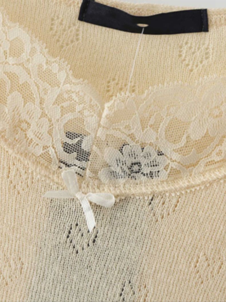 Women's Tanks Camis PUWD Casual Women Solid Color Soft Cotton Tank Summer Fashion Ladies Beige Lace Edge Slim Short Tops Female Chic Crop Top 230