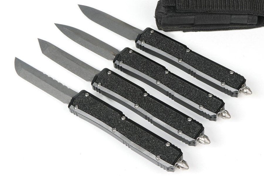 High End 7678 MT Tactical Knife D2 Steel Stone Wash Blade Black Aviation Aluminum Handle Outdoor EDC Pocket Knives with Nylon Bag and Repair Tool.