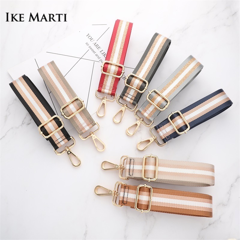 Bag Parts Accessories O Handle Strap for Women Removable Shoulder Rainbow Handbag Nylon Adjustable Cross Body Messenger Straps 230421