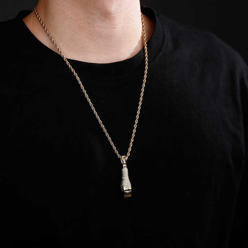 Electric Pusher Razor Hip Hop Pendant Mens Necklace Cubic Zircon Fashion Jewelry 18k Real Yellow Gold Plated Bling CZ Stone Rock Diamond Collier Jewel