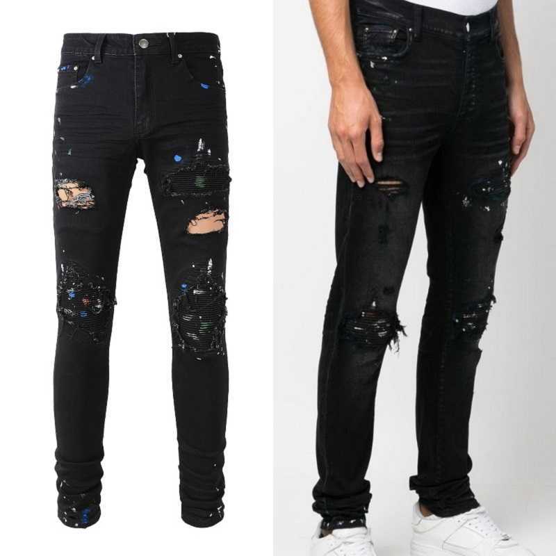 Designer Clothing Fashion Denim Pants Amiiri 22SS New High Street Fashion Label Patch Paint Graffiti Hole Stretch Fit Black Jeans Men Motocycle Biker Skinny
Designer Clothing Fashion Denim Pants Amiiri 22SS New High Street Fashion Label Patch Paint Graffiti Hole Stretch Fit Black Jeans Men Motocycle Biker Skinny