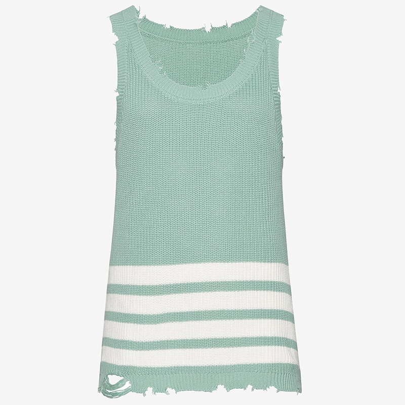 Men's Tank Tops Vintage Solid Color Loose Ripped Knitted Vest Mens Clothes Summer Fashion Straps Sleeveless O Neck Camisole Men Casual Tank Tops 