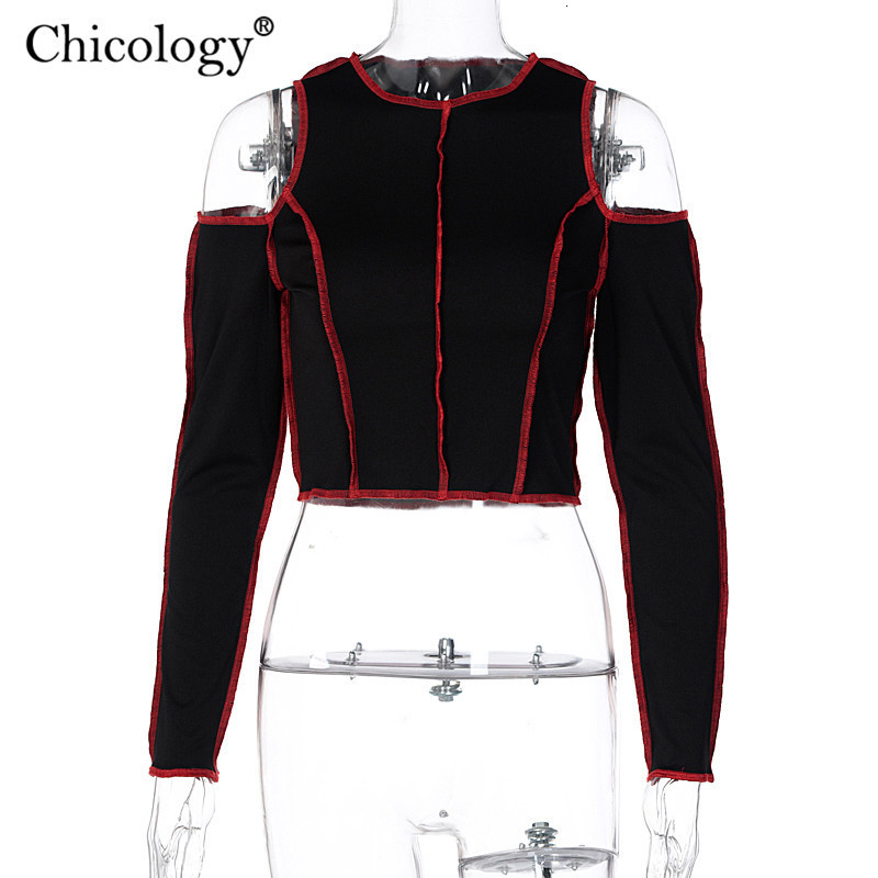 Women's T-Shirt Chicology Goth Hollow Out Fashion Tshirt Women Long Sleeve Crop Top T Shirt Winter Fall Clothes Punk Streetwear Gothic Tee 230422