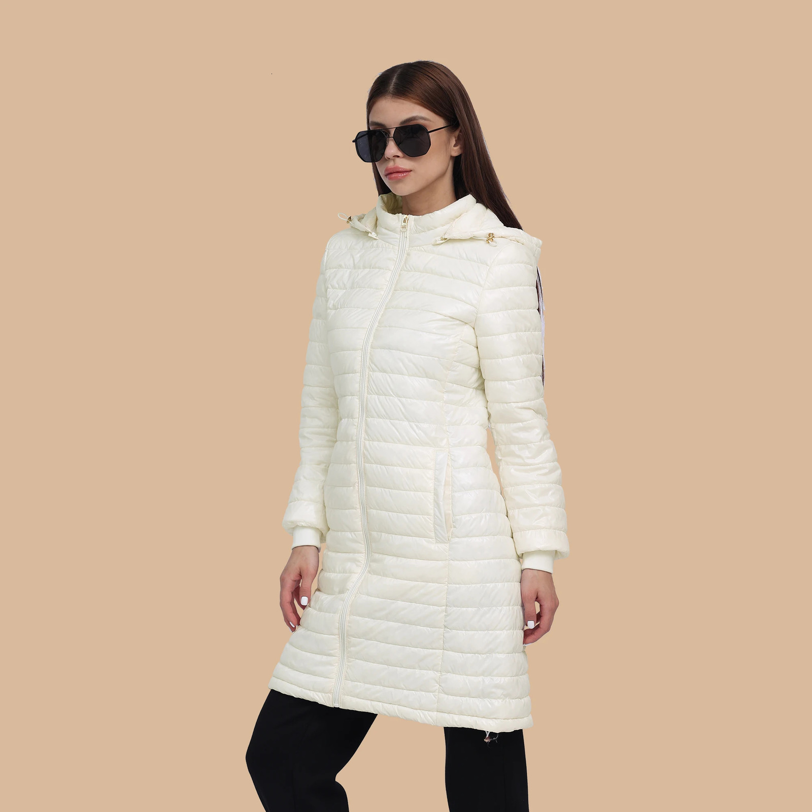 Women's Jackets SANTELON Women Long Warm Ultralight Puffer Jacket Coat With Adjustable Hood Female Winter Outdoor Lightweight Portable Parka 2311