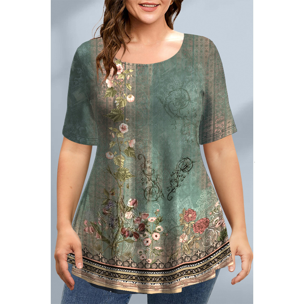 Women's T-Shirt T-shirt Oversized Girls Clothing Flower Printing Short-sleeved Tees Spring And Summer Fashion Streetwear Tops 230422