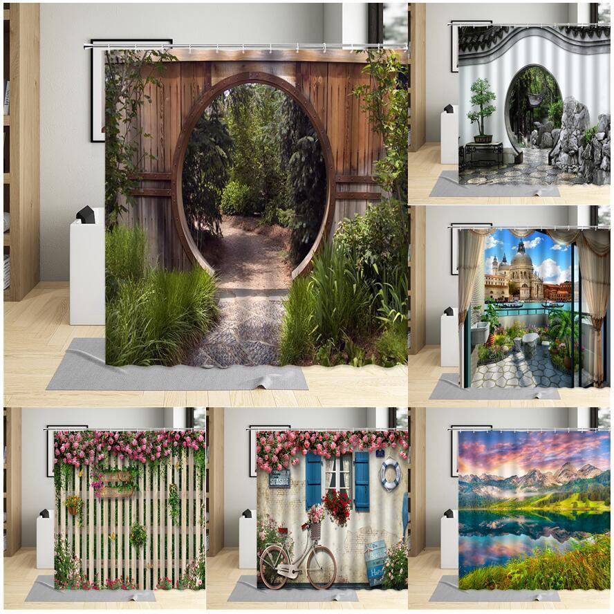 Shower Curtains Chinese Style Vintage Wood Board Garden Building Green Plant Bamboo Pattern Bathroom Decor Polyester Set 230422
Shower Curtains Chinese Style Vintage Wood Board Garden Building Green Plant Bamboo Pattern Bathroom Decor Polyester Set 230422