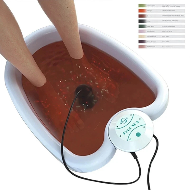 Foot Care Mini Detox Ionic Spa Bath Massager with Basin Cleanse FootBath Machine Electric Whirlpool Arrays Aqua 231121
