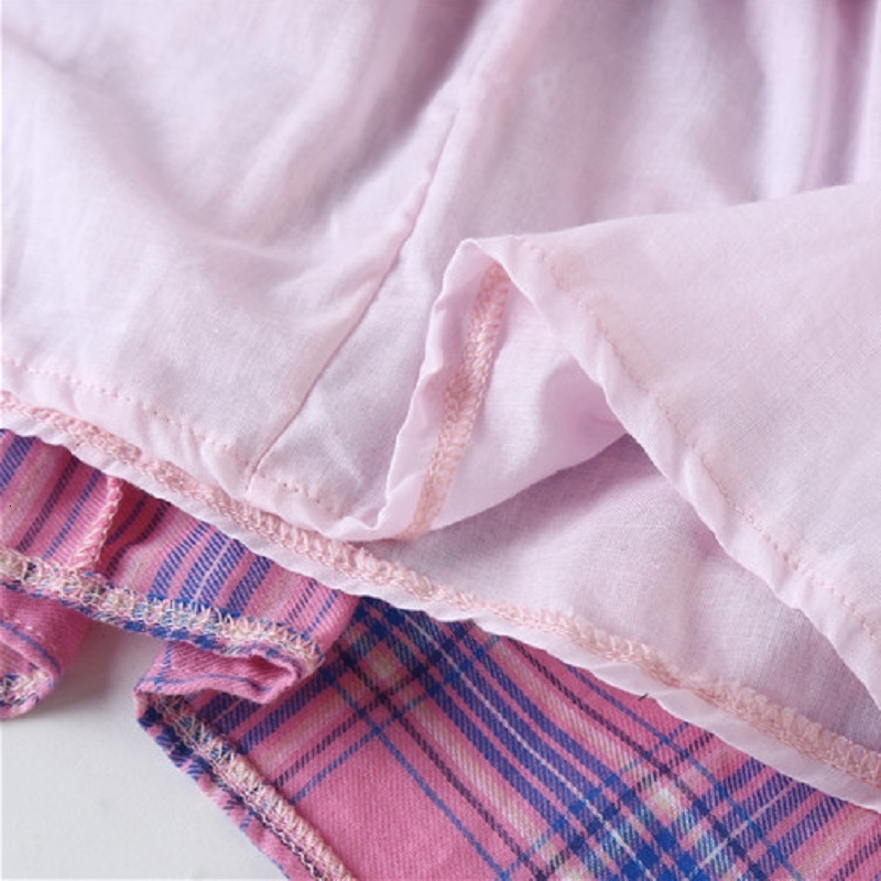 Clothing Sets Junior Girl Clothing Summer Short Sleeve T-Shirt Top Plaid Skirt 2Pcs Set Kids Loungewear Teenage Girls Cartoon Print Outfits 230422