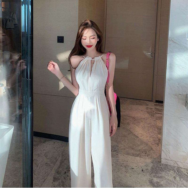 Women's Jumpsuits Rompers Jumpsuits Women Solid Elegant Sleeveless Summer Minimalist High Waist Casual Loose Stylish Korean Style All-match Chic 