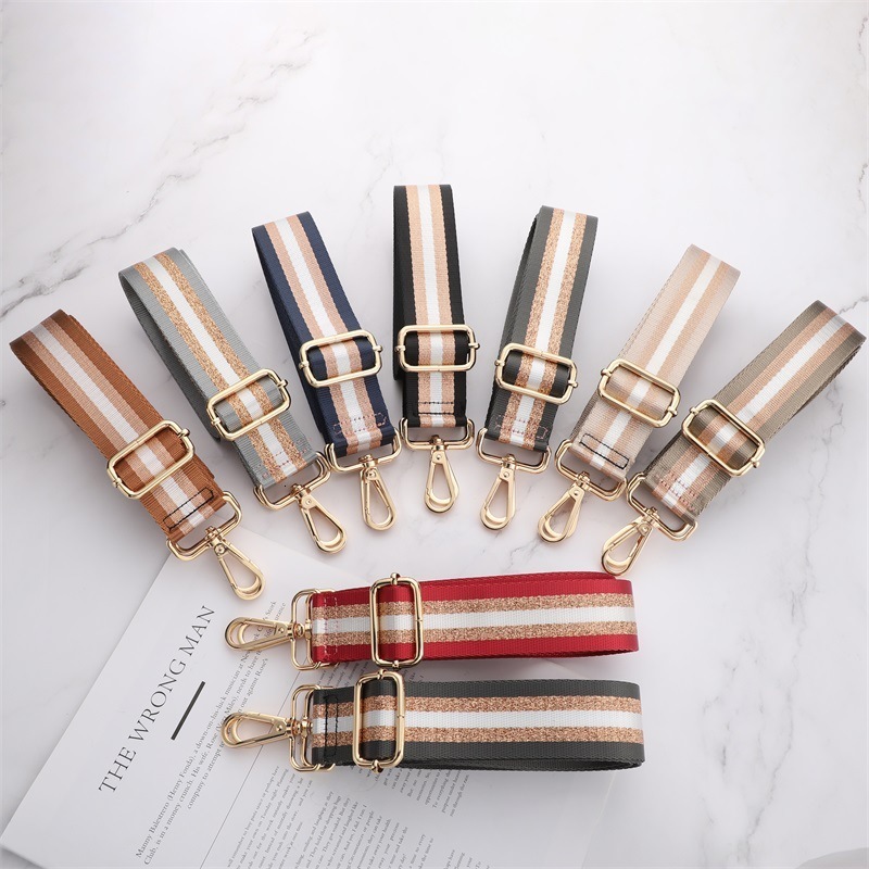 Bag Parts Accessories O Handle Strap for Women Removable Shoulder Rainbow Handbag Nylon Adjustable Cross Body Messenger Straps 230421