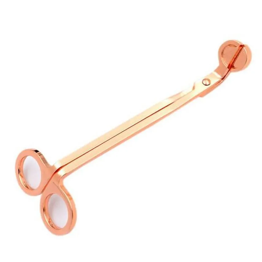 DHL Stainless Steel Snuffers Rose Gold Scissors Candle Wick Trimmer Oil Lamp Trim scissor Cutter FY4380 1122