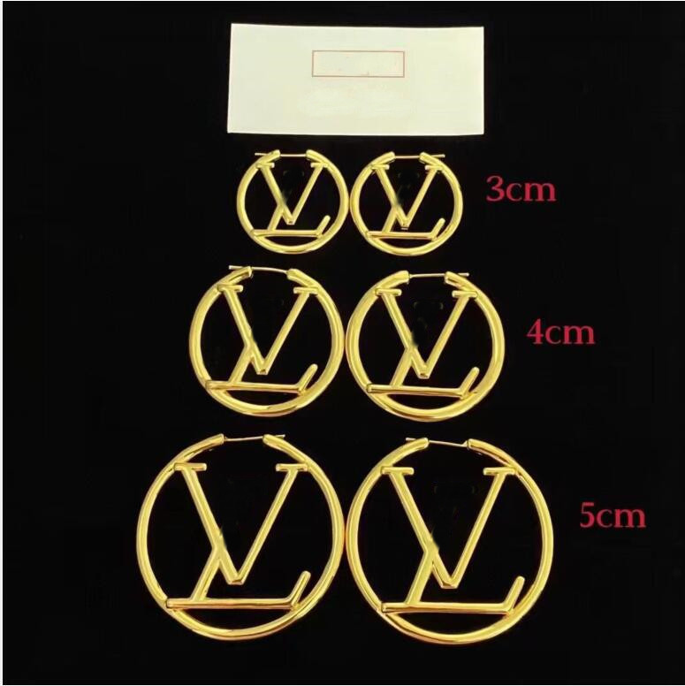 Luxury Stud Big Gold Hoop Earring Designer earrings for women orrous girls ear studs set Designer Jewelry earring Valentine's Day louise vutton viuton 1