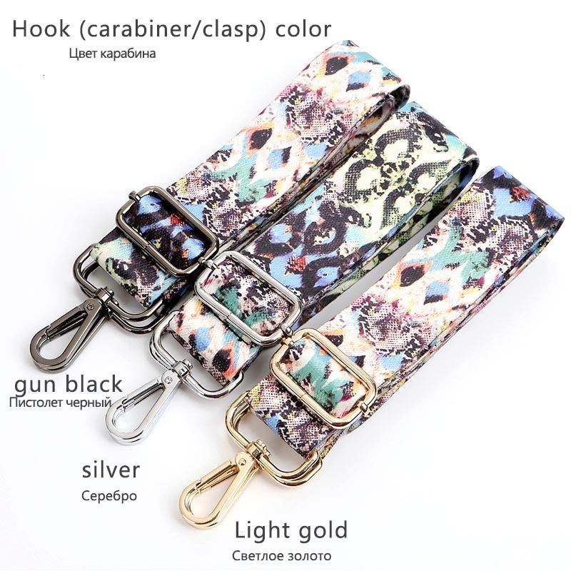 Bag Parts Accessories O Handle Strap for Women Removable Shoulder Rainbow Handbag Nylon Adjustable Cross Body Messenger Straps 230421