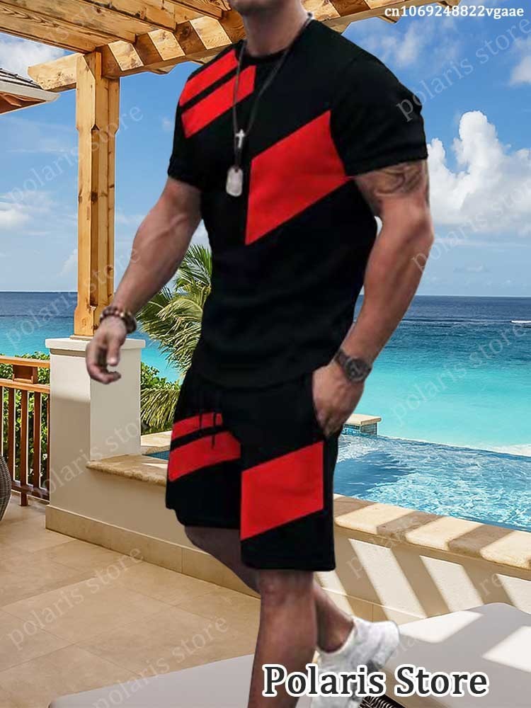 Men's Tracksuits Fashion Men Solid Color T Shirt Sets Tracksuit Clothing Streetwear Suit Summer Male Trend Sportswear 2 Piece Shorts Outfits 2304