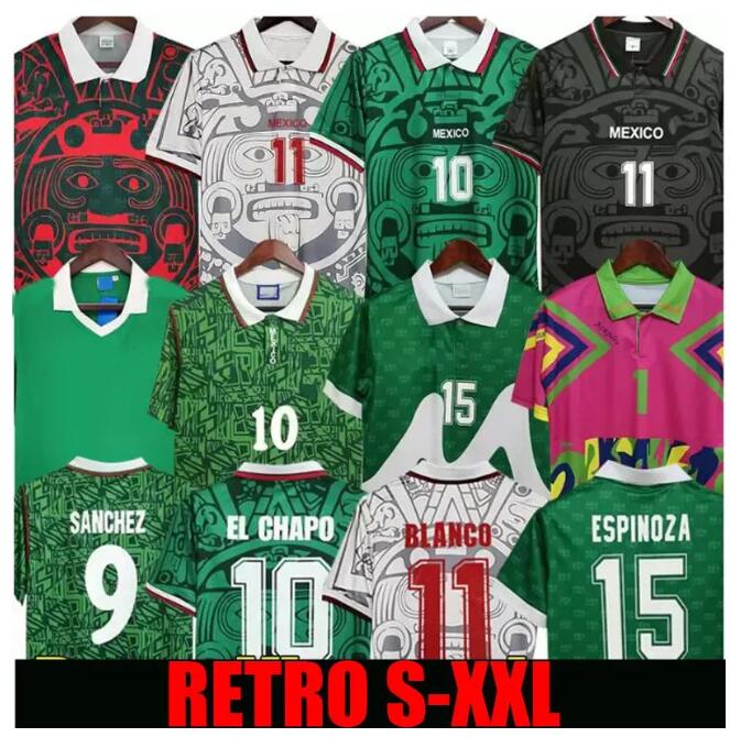 Retro classic Mexico soccer jerseys 1970 1986 1994 1995 1996 1997 1998 1999 2006 2010 BORGETTI HERNANDEZ CAMPOS BLANCO H.SANCHEZ R.Marquez football shirt tops