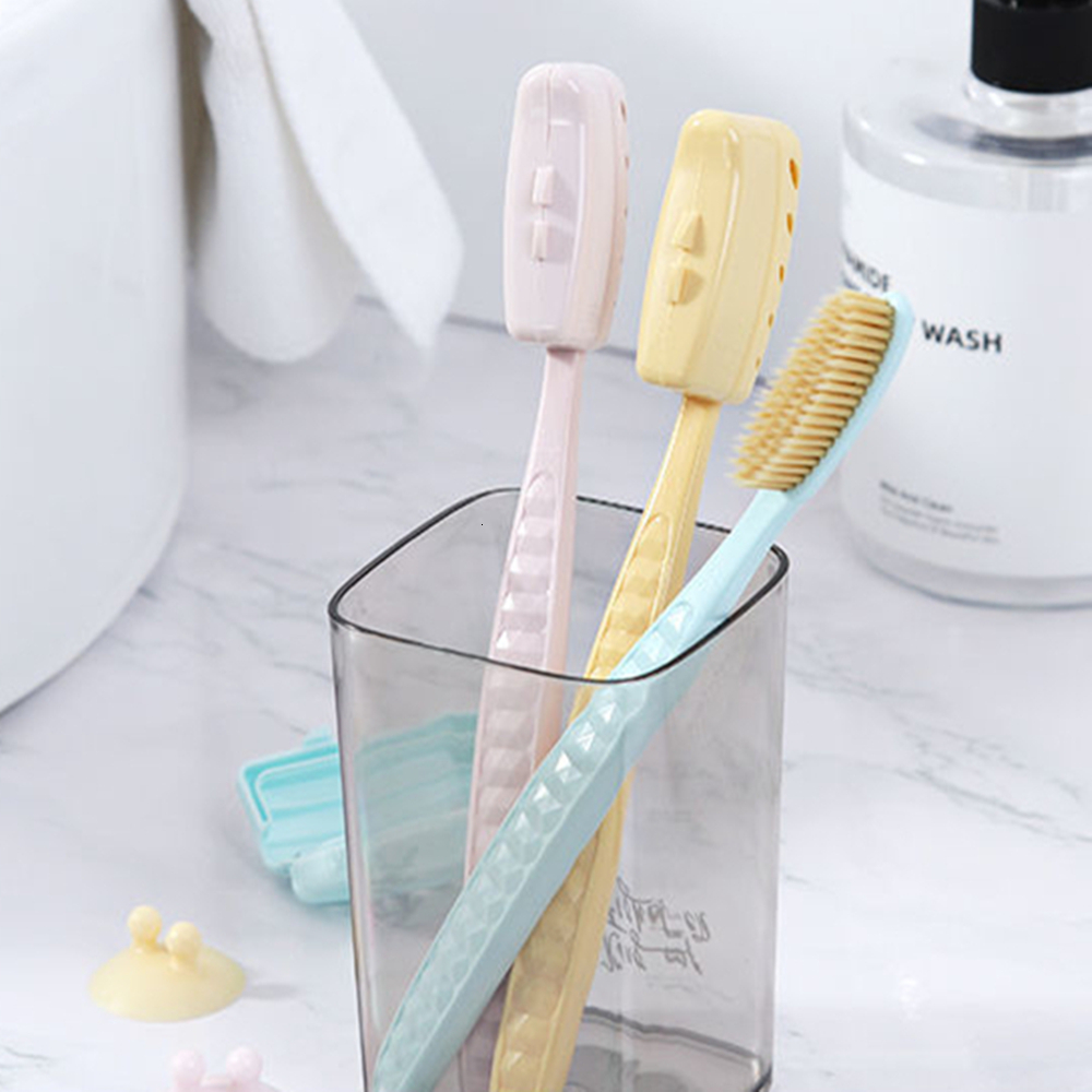 Toothbrush 5pcsPack Large Head Korean Original Tooth Brush With Travel Case Adult Charcoal Biodegradable Oral Health Cleaning 230421