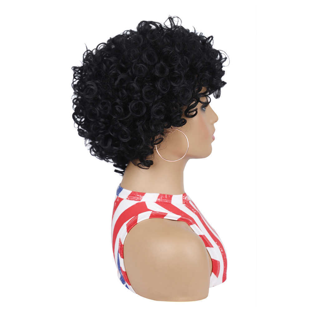 Wig headgear female short hair headgear spring coil fluffy Short Wig headgear