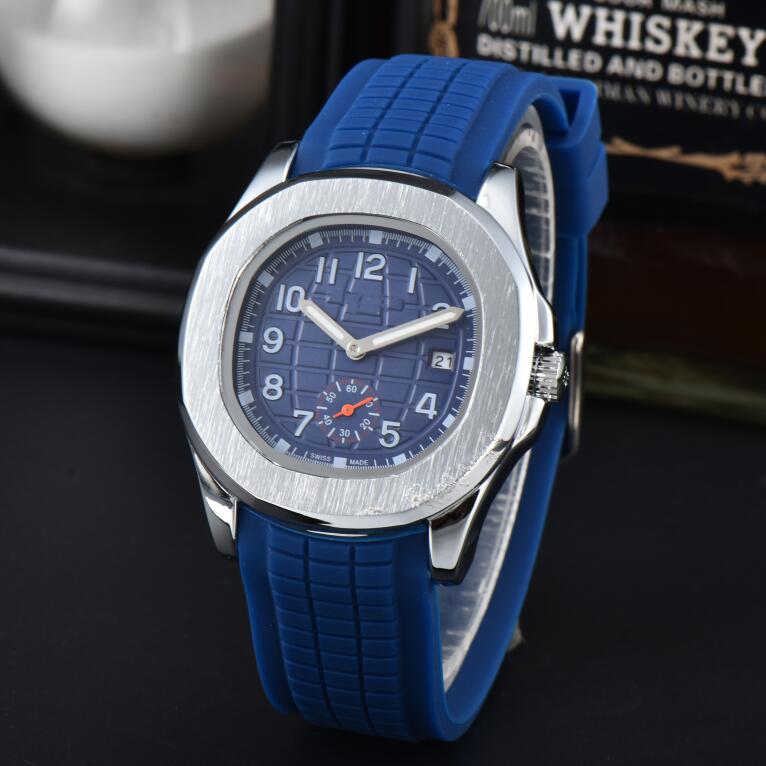 dupe the 5711 watch mens quartz mechanical watches silver strap blue gold watch stainless wristwatch