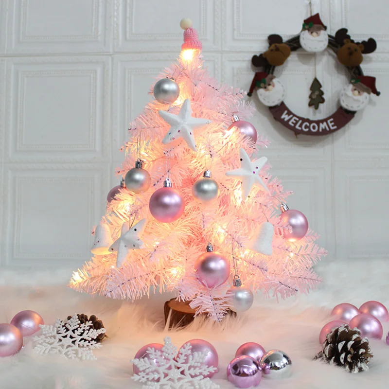 Mini Feather Girl DIY Decorations for Home 45cm Pink Christmas Tree Romatic Gift 231121