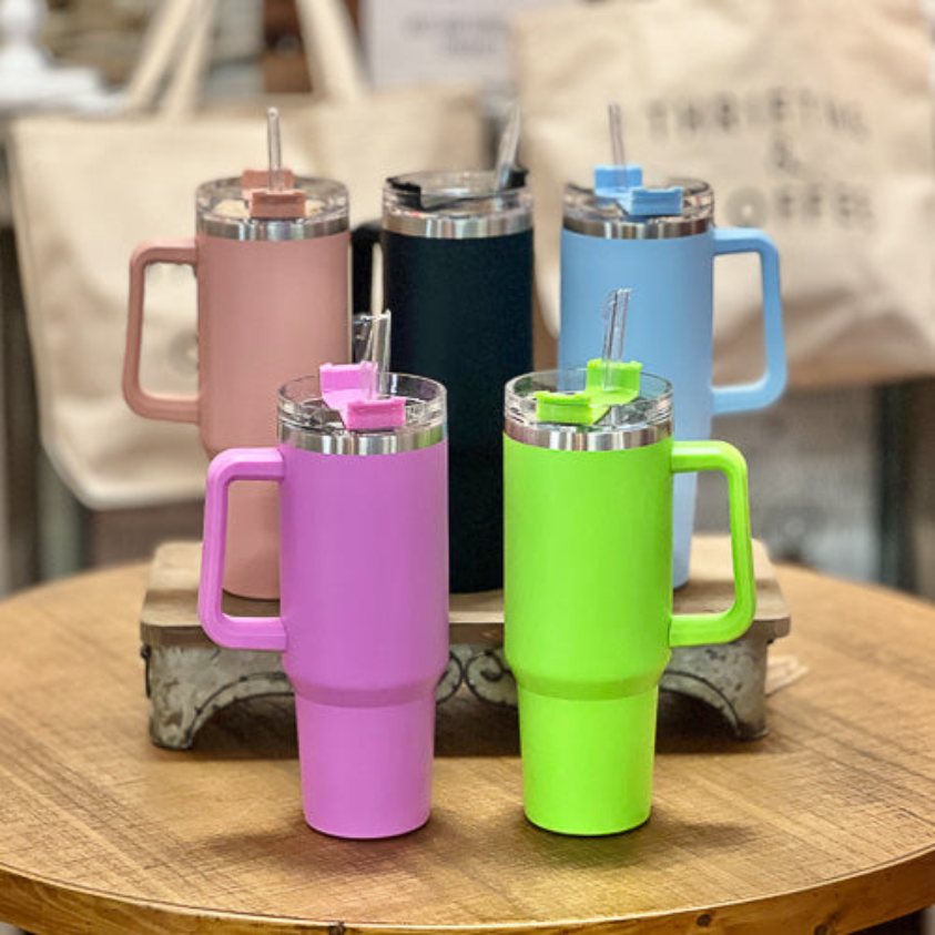 40OZ Stainless Steel Tumbler With Handle Lid Straw 40oz Car Mugs Portable Travel Water Bottle Vacuum Thermo Coffee Cups, Multi-color
40OZ Stainless Steel Tumbler With Handle Lid Straw 40oz Car Mugs Portable Travel Water Bottle Vacuum Thermo Coffee Cups, Multi-color