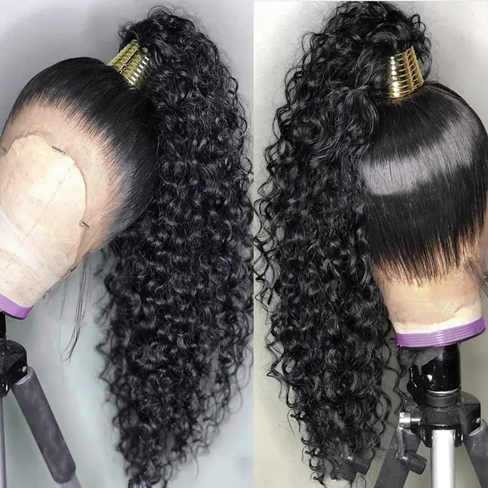 Kinky Curly Wigs Human Hair Lace Front Brazilian Virgin Hair 360 Full Lace Human Hair Wigs For Black Women Hd Lace Frontal Wig