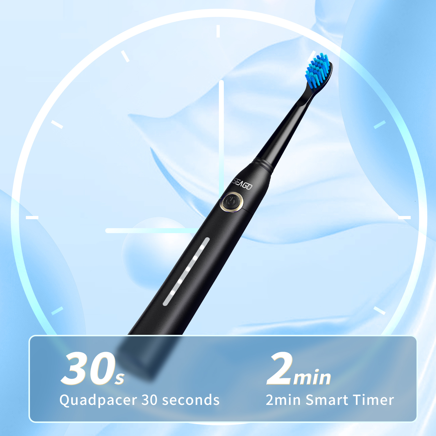 Toothbrush SEAGO Couple Rechargeable Electric Sonic Tooth Brush Travel Box Ultrasonic Replace 8 Heads 230421