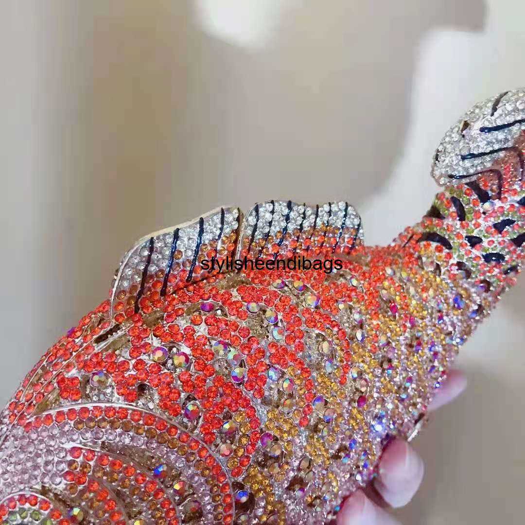 stylisheendibagsShoulder Bags XIYUAN Fish Shape Women rhinestones Purse Evening Bags Diamond Metal Clutches Bags Wedding Party Minaudiere Purses and H